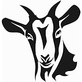 süße Ziegenkopf Ziege Aufkleber Sticker Wandtattoo in 15cm, 20cm,30cm o.40 cm