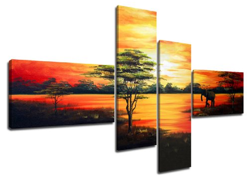 Visario Leinwandbilder 6504 Bild XXL, 160 cm auf Leinwand Afrika (handgemalt optik)