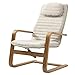 Produktbild SjYsXm-Recliners chair Holz Gartenliege Bentwood Sonnenliege Creative Outdoor Liege Sunbed mit waschbar weich gepolstert Beige Kissen Einfache Möbel Stuhl mit kleinen Kissen
