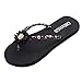 Produktbild Damen Flip Flops, Xinan Sommer Mode Flach Boden Keilabsatz Slipper Frauen Casual Elegant Outdoor Innen Blume Hausschuhe Flip Flops Strandschuhe Badeschuhe Zehentrenner Schuhe (EU:40, Schwarz 3)