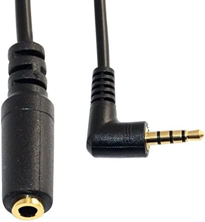 25cm 4 Pole 3.5mm Male Adapter to 3.5mm Female Jack Converter Connector Cable