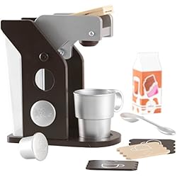 KidKraft 63379 Espresso Ensemble machine à café avec accessoires pour cuisine pour enfant