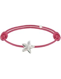 Joyas Les Poulettes - Pulsera Estrella - Plata sobre Enlace de Algodon Les Poulettes - Colors