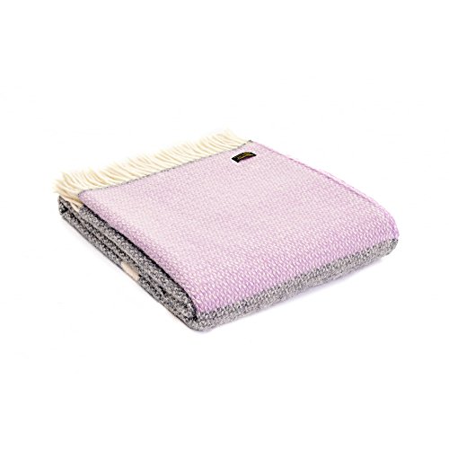 Tweedmill Pure New Wool Illusion Panel Throw - Lilac/Grey