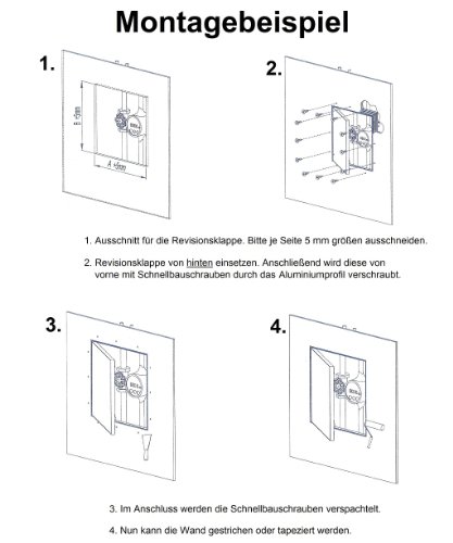 Revisionsklappe GK-Einlage 300 x 300 mm Gipskarton 12,5 mm KRAL10 Revisionstür Revision Wartungstür 30 x 30 cm Wartung Reinigungsklappe Wartungsöffnung mit Aluminium-Rahmen Feuchtraumgeeignet grün Trockenbau - 7