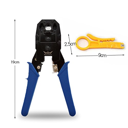 Aimtech® Kabeltester 3 in 1 Crimp Crimper +100 RJ45 RJ11 CAT5 CAT5e Verbindungsstück -Stecker Abisolierzange Network Tool Set - 2