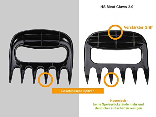HS Meat Claws 2.0 | Fleisch Krallen | Fleischgabel | BBQ | Pulled Pork Beef Chicken | Küchenhilfen | Salatbesteck | Premium Version - 3