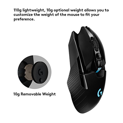Logitech G903 - Rat  n inal  mbrico para Gaming con Sistema de Carga inal  mbrica POWERPLAY Compatible con Lightspeed - Paquete Alem  n