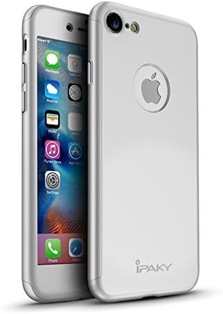 iPhone 7 Case, Yinano®360 Full Body Case with Toughened Glass Screen Protector iPhone 7 Front and Back Case + Toughened Glass Screen Protector (iPhone7/4.7, Silver)