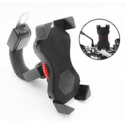 Soporte Movil Moto,FEYG Soporte GPS Moto Accesorios Universal y 360 Rotación Compatible con 3,5 a 6,5 pulgadas para teléfonos móviles GPS para Teléfonos Inteligentes Otros Dispositivos