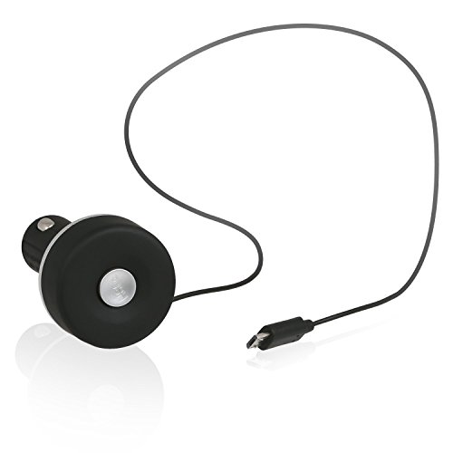 Wicked Chili T-Bone DUAL KFZ Ladegerät mit ausziehbarem micro USB Kabel für Samsung Geräte und USB Fast-Port für Apple Geräte (Kabellänge ca. 65 cm, micro USB: 1A / USB-A Port: 3.1 A) - 2