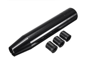 Aiuphing schaltknauf tuning universal, Aluminiumlegierungs schalthebel auto Truck Racing Schaltknauf Stick, Plug Play Ersatzteil Metall Kopf mit 3 Adaptern (8 mm/10 mm/12 mm), (13cm, Schwarz)
