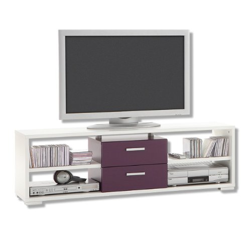 FMD Tv/ Hifi Unit Nemo, 138.5 x 43.5 x 38.0 cm, White/ Puple