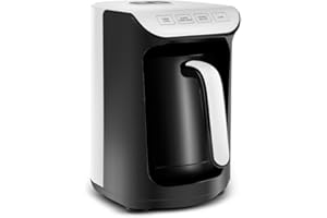 KARACA Hatır Koz Milky Machine à Café Turc 300 ml, 5 Tasses de Cafetiere Turque, Arrêt Automatique & Contrôle de Température, Turkish Coffee Machine 535W, Blanc