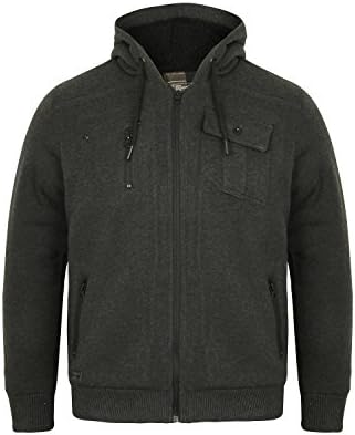 Dissident Mens Vadim Sherpa Lined Zip Up Hoodie - Charcoal Marl - X Large