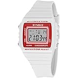 Hswt Digitaluhr für Kinder Sportuhr Junge Nette Studentenuhr Wasserdichte elektronische Uhr im Freien Alarm Datum Woche Herrenuhr,White