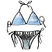 Produktbild MIOMIOK Adjustable Bikini Set Halter Ladies Swimming Costume, Day Time Illinois Missisippi River Clouds Coastal Town Urban Design,Halter Beach Bathing Swimwear