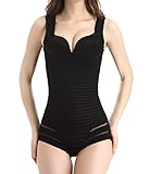 Aivtalk Gaine Combinaison Femme Body Minceur Efficace Lingerie Sculptante Amincissant Respirant Galbante Shapewear Corset Noir - XXL