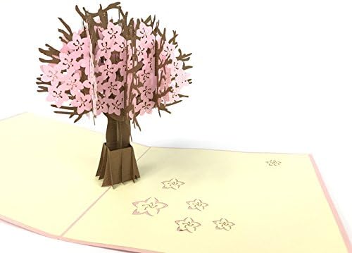 Beautiful Blossom Cherry Tree pink pop-up card birthday name day mother's day