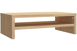 vidaXL Support de Moniteur, Support d'Ordinateur avec Étagère, Support d'Écran Salon Salle de Séjour Maison Intérieur, Chêne Sonoma Bois d’Ingénierie