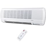 Radiador de pared 2000 W cerámica con mando a distancia | Calefactor con 2 niveles de potencia | apto para camping | calefactor rápido | Función Cool-Air | montaje en pared | ventilador de pared |
