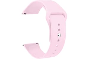 Amzpas Bracelets 20mm 22mm de Montres Silicone avec Boucle Argent, Remplacement Dégagement Rapide pour Femme Homme 20mm 22mm