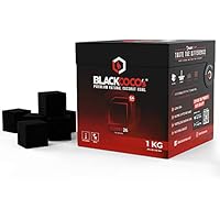 BLACKCOCO’s - 1 KG Premium Shisha Kohle Naturkohle Kokosnuss und BBQ - Hochwertige Kokos Coal Briketts für Wasserpfeife…