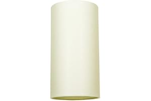 Contemporary and Stylish Soft Cream Linen Fabric Tall Cylindrical Lamp Shade for Pendant or Table Lamp Base - 25cm Height - 40w Maximum - Suitable for The Home or Commercial Usage by Happy Homewares