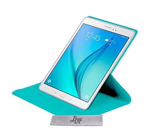 Drehbare Luxus Hülle türkis mit Schlaf/Wach Funktion Samsung Galaxy Tab A 9.7 T550 + EINGABESTIFT und FOLIE GESCHENKT DAZU !! - 3