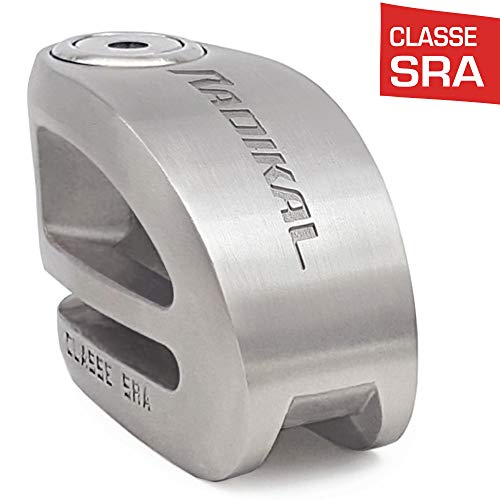 RADIKAL RK310S Antivol Moto Disque Double Fermeture ø10, homologué SRA, Acier Inoxydable Poli