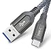 Produktbild Typ C Ladegerät Kabel, iMangoo 2M USB 3.0 auf USB C Kabel und langlebiger geflochtener Typ C Nylonschnur schnelles Ladekabel für Apple Macbook OnePlus 6 Samsung Galaxy Note 8 S8 S9 Plus A5 2017 Grau