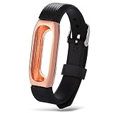 Altsommer Armband 14mm Silikon für Xiaomi Mi Band 2 Armband,Fashion Business Silikon Ersatz Armband mit Metallgehäuse Armband Armband Metall Schnalle Sport Bügel für Damen Herren (A)