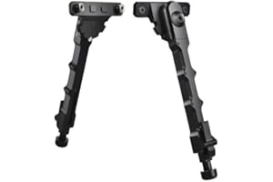HUENCO Tactical Aluminium M-Lok Bipod Side Mount Bipod Matte Black per Camara Airsoft Scope Hunting