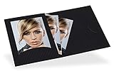 für Passbilder: 4,5 x 6 cm Marthiesens® 100 Stück Passbildmappen für Fotos 4,5 x 6 cm mit Einsteckschlitz und Fototasche (ohne Passepartout) schwarz