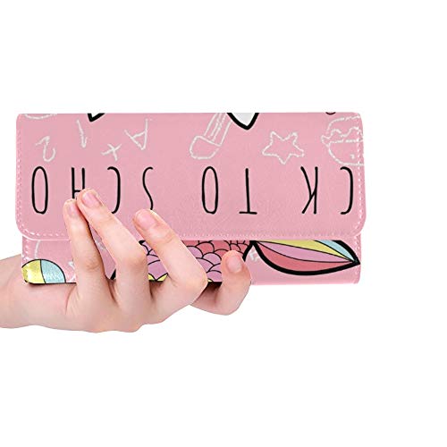 Preisvergleich Produktbild Einzigartige benutzerdefinierte süße Katze Lesung Bookback Schooldesign Tshirtpastel Frauen Trifold Wallet Lange Geldbörse Kreditkarteninhaber Fall Handtasche