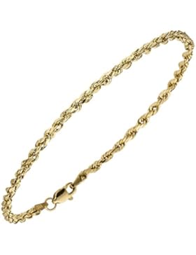 JOBO Damen Kordelarmband 585 Gold Gelbgold 21 cm Armband Goldarmband