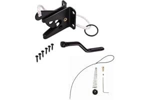 scottchen PRO Self Locking Gate Gravity Latch Iron Spring Loaded with Adjustable Gate Latch Cable Pull for Metal Wooden Fences Black