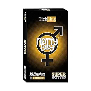 NOTTY BOY Condoms - 10 Count (Pack of 1, Extra Dotted)