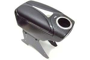 CARJOY Apoyabrazos para Coche Reposabrazos Universal Consola Central Carbono
