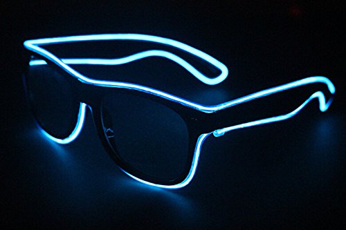 UTOVME EL Leuchtbrille Party Club LED Leuchten Brillen Partybrille Eyeglasses leuchtende und blinkende Brill mit Batterie Box - 3