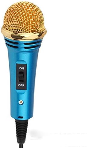 CCLOON Mini Light Wired Handheld Condenser Microphone MIC with a Portable Holder for Studio Broadcasting Home Studio Youtube Podcasting for Enabled Devices with 3.5mm Interface (Blue)