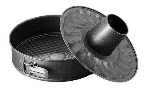 BALLARINI Patisserie Tortiera 2 Fondos con Bisagra, Aluminio, Negro, diámetro 26 cm