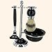 Artamis Mens Black Shaving Set Brush Shaver and Hanger in Gift Box
