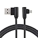 Produktbild kingko 1M, 2M, 3M, Datenkabel USB-Datenkabel 90 Grad rechtwinklig 2A Fast Data Sync Ladekabel (Schwarz, 3M)