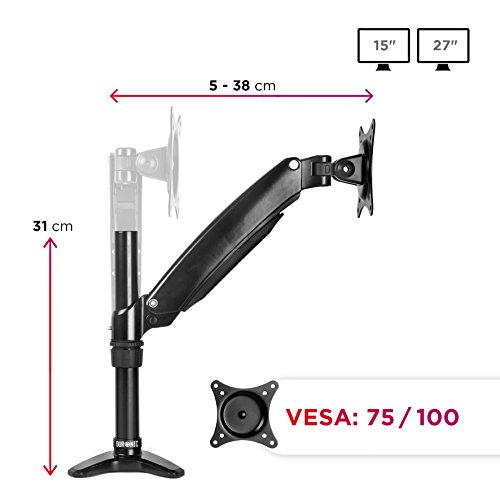 Duronic DM551X1 Monitor-Tischhalterung für einen LCD/LED Computer Bildschirm / Fernsehgerät mit Neig, Schwenk und Rotierfunktion - 3