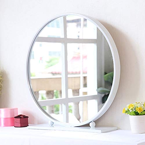 Preisvergleich Produktbild Jiamuxiangsi- Schminkspiegel - europäischer Desktop-Spiegel, runder Schminkspiegel, DREI Farben optional ==Spiegel (Farbe : Weiß, größe : 40cm)