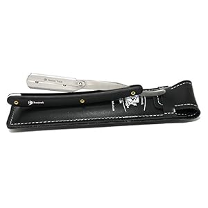 Black Professional Plastic handle Traditional Straight Cut Throat Razor - Image 4