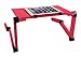 Produktbild YSXY Betttisch, Faltbar für Laptop/PC/Tablet Bügeltisch Verstellbar Betttisch Tablett Leseständer für Sofa, Buch, Magazin und Frühstück Terrasse aus Legierung, Aluminium, Rot, 42cm