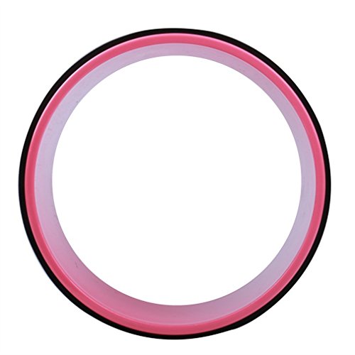 Timberbrother rueda para Yoga Ideal para estirar, equilibrio y la flexibilidad mejoras, 32 cm (Negro/ Rosado)