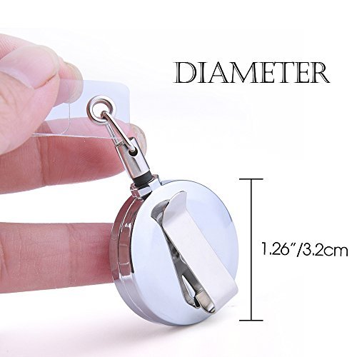 Kuuqa Badge Carretes Clip de Placa Retractile para Las Llaves  Tarjetas de Identificaci  n  Pack de 3